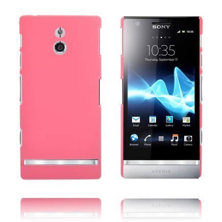 Hard Shell Vaaleanpunainen Sony Xperia P Suojakuori