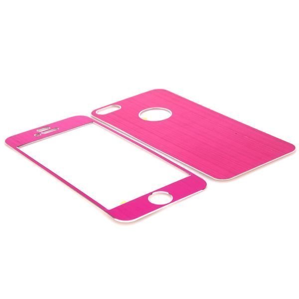 Harjattu Alumiini Iphone 5 Skin Kalvo Sarja Kuuma Pinkki