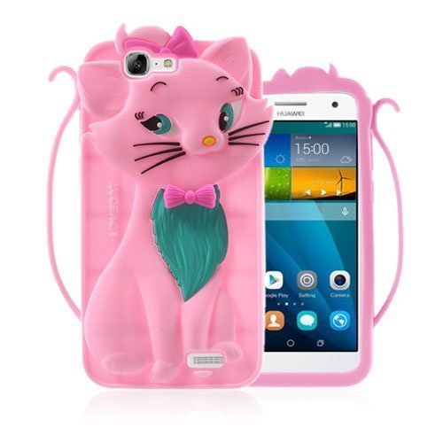 Hauger Huawei Ascend G7 Silikoni Kotelo Pinkki