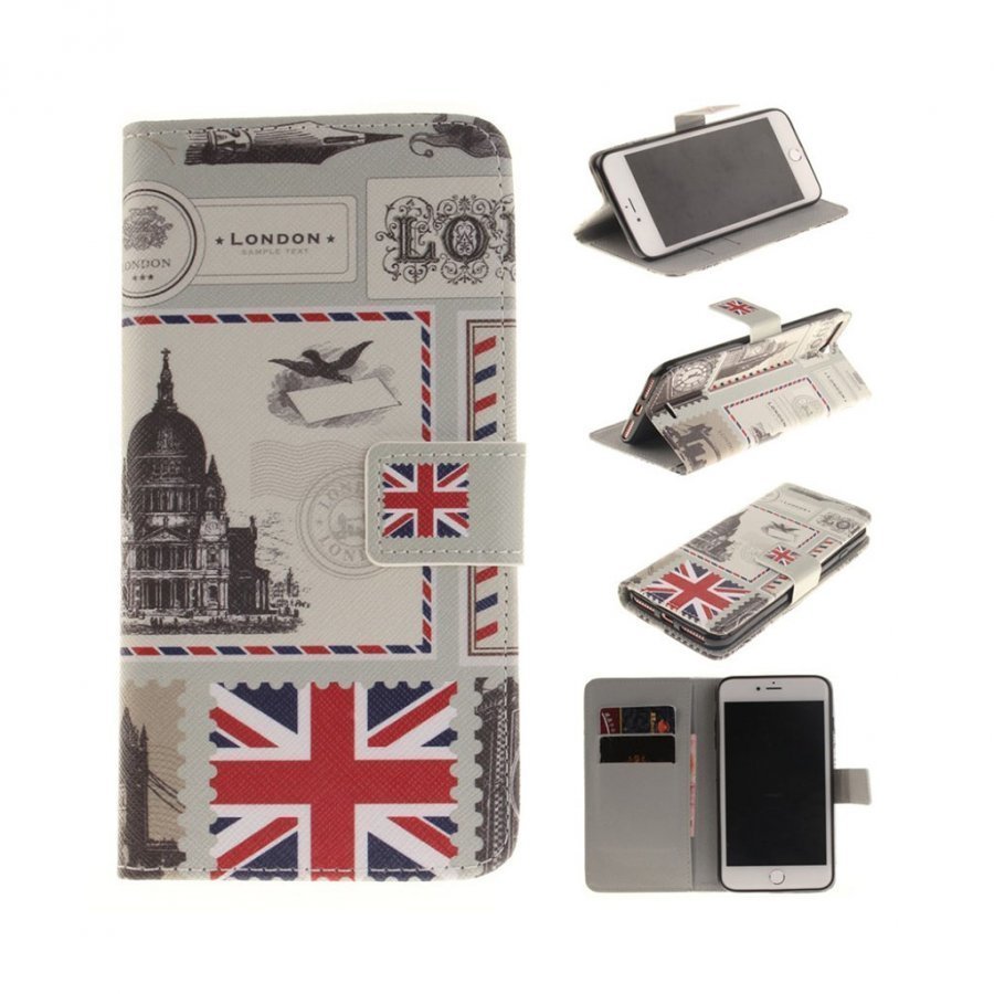 Holberg Iphone 7 Plus Nahkakotelo Läpällä Britannian Lippu