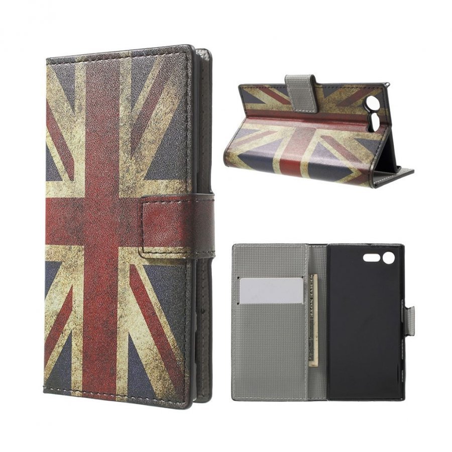 Holberg Sony Xperia X Compact Nahkakotelo Retro Britannian Lippu