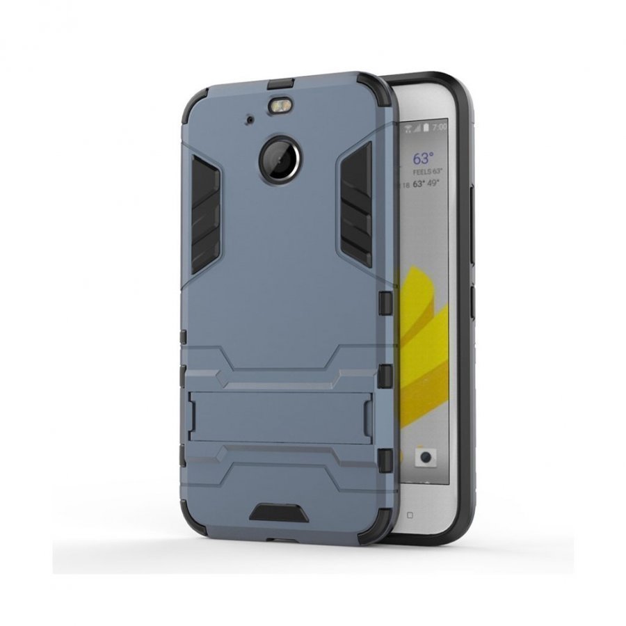 Htc 10 Evo Kiinteä Hybridi Kuori Standillä Tummansininen