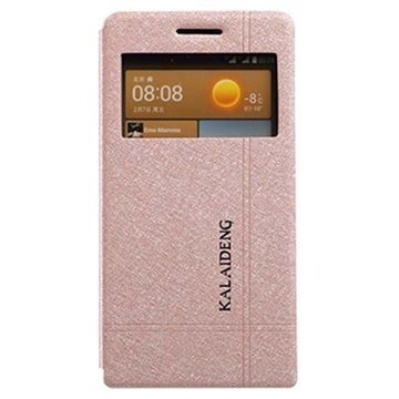 Huawei Ascend G6 Kalaideng Iceland II Avattava Nahkakotelo Kultainen