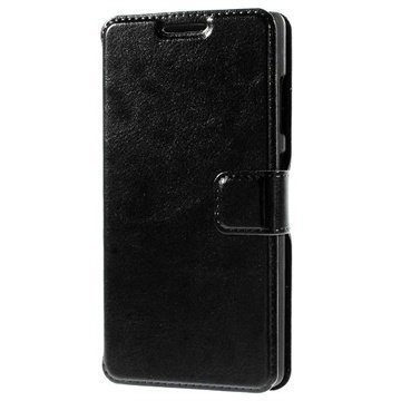 Huawei Ascend G740 Wallet Nahkakotelo Musta