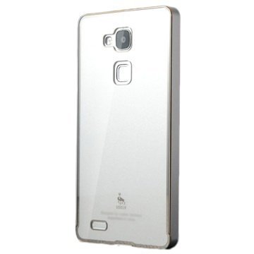 Huawei Ascend Mate7 Luphie Hybridi Suojakuori Hopeinen