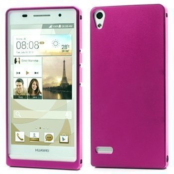 Huawei Ascend P6 Alumiinikotelo / Puskuri Kuuma Pinkki