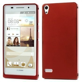 Huawei Ascend P6 Alumiinikotelo / Puskuri Punainen