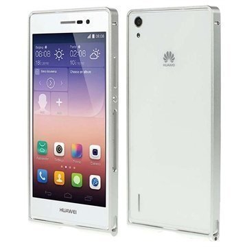 Huawei Ascend P7 Ascend P7 Sapphire Edition Alumiininen Suojakehys Hopea