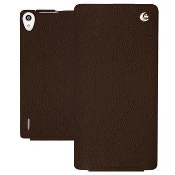 Huawei Ascend P7 Noreve Tradition Läpällinen Nahkakotelo Kastanjanruskea