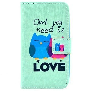 Huawei Ascend Y330 Lompakkokotelo Owl You Need Is Love