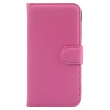 Huawei Ascend Y550 Wallet Nahkakotelo Kuuma Pinkki