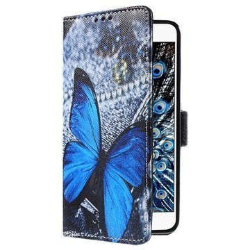 Huawei Honor 6 Lompakkokotelo Sininen Perhoset