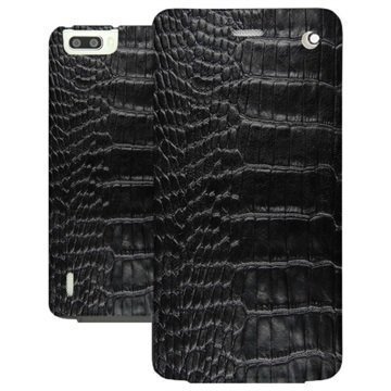 Huawei Honor 6 Plus Noreve Tradition Flip Leather Case Horizon Crocodile SortÂ