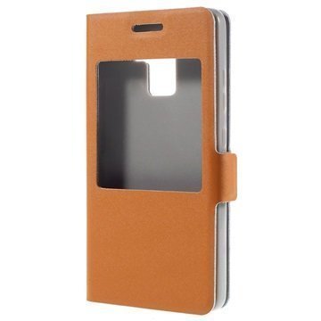 Huawei Honor 7 Doormoon View Flip Nahkakotelo Oranssi