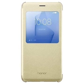 Huawei Honor 8 Ikkunallinen Suojakotelo Kulta