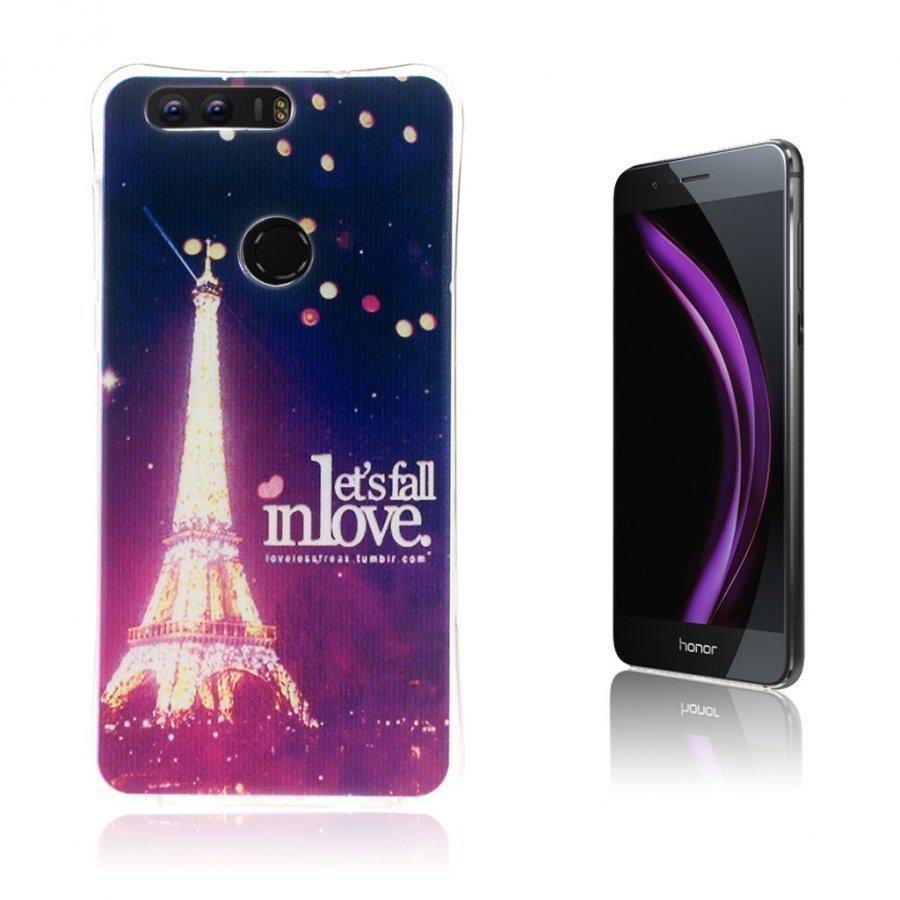 Huawei Honor 8 Suojaava Ja Joustava Kuori Kuimalteleva Eiffel Torni