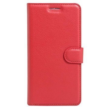 Huawei Honor 8 Textured Wallet Case Red
