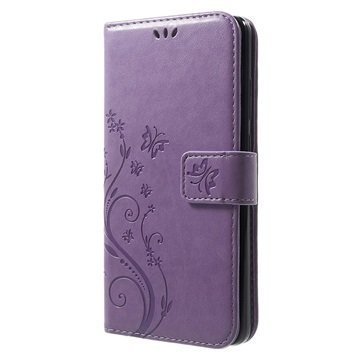 Huawei Mate 9 Lompakkokotelo Perhonen Violetti