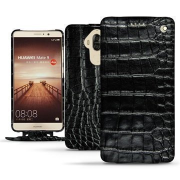 Huawei Mate 9 Noreve Tradition Flip Case Crocodile Musta