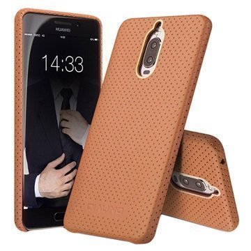 Huawei Mate 9 Pro Mate 9 Porsche Design Qialino Mesh Leather Case Brown