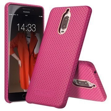 Huawei Mate 9 Pro Mate 9 Porsche Design Qialino Mesh Leather Case Hot Pink