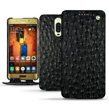 Huawei Mate 9 Pro Noreve Tradition Flip Case Autruche Musta