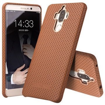 Huawei Mate 9 Qialino Mesh Leather Case Brown