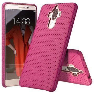 Huawei Mate 9 Qialino Mesh Leather Case Hot Pink