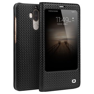 Huawei Mate 9 Qialino Smart View Flip Case Grid Texture Black