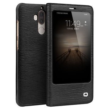 Huawei Mate 9 Qialino Smart View Flip Case Lizard Skin Black