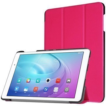 Huawei MediaPad T2 10.0 Pro Tri-Fold Smart Kotelo Kuuma Pinkki
