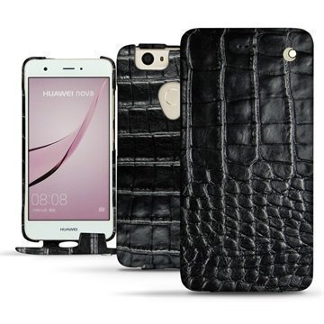 Huawei Nova Noreve Tradition Flip Case CrocodileÂ - Musta