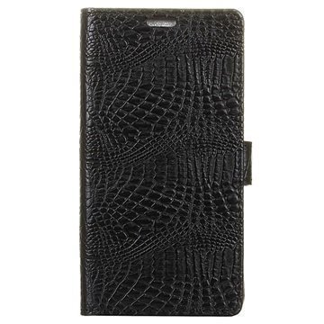 Huawei P10 Krokotiili Lompakkokotelo Musta