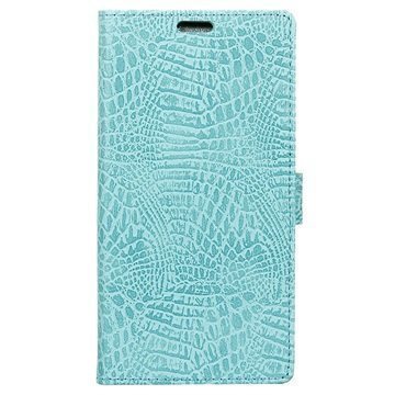 Huawei P10 Krokotiili Lompakkokotelo Syaani