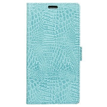 Huawei P10 Krokotiili Lompakkokotelo Syaani