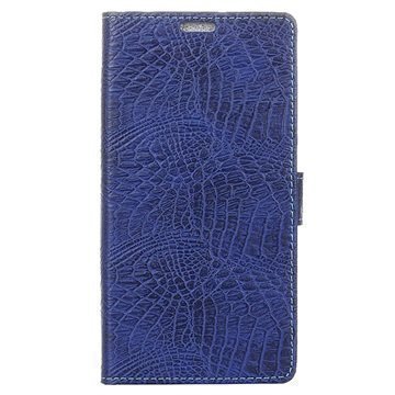 Huawei P10 Krokotiili Lompakkokotelo Tummansininen