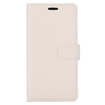 Huawei P10 Textured Wallet Case White