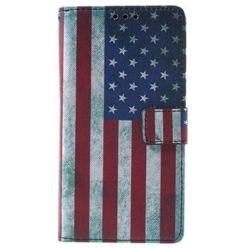 Huawei P8 Lite Lompakkokotelo Vintage American Flag