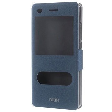 Huawei P8 Lite Mofi Hui Kaksoisikkunallinen Läppäkotelo Tummansininen