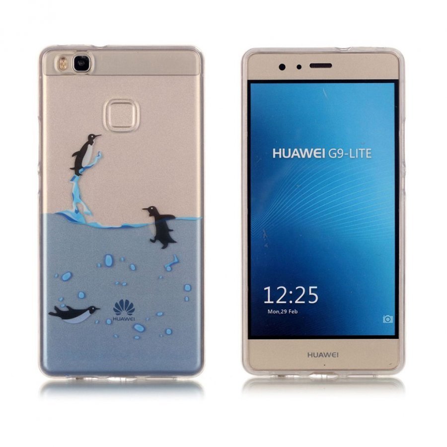 Huawei P9 Lite Joustava Kirkas Muovikuori Pingviinit