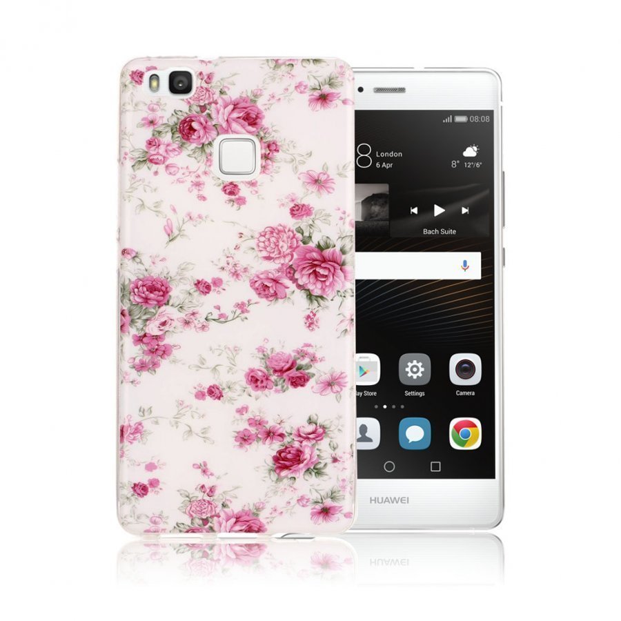 Huawei P9 Lite Joustava Pehmeä Muovikuori Eläväiset Kukat