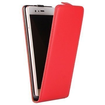 Huawei P9 Lite Pystysuuntainen Nahkakotelo Punainen