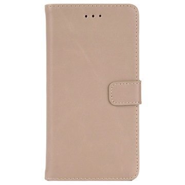 Huawei P9 Lite Retro Lompakkokotelo Beige