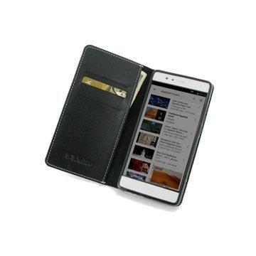Huawei P9 PDair Deluxe Book Type Nahkakotelo Musta
