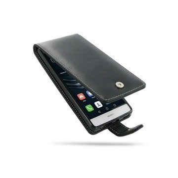 Huawei P9 PDair Deluxe Nahkainen Läppäkotelo Musta
