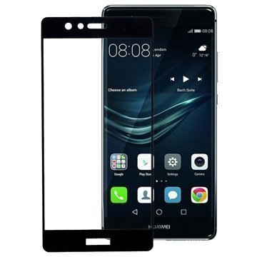 Huawei P9 Peter Jäckel Koko Näytön HD Lasi Näytönsuoja Musta