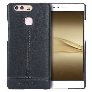 Huawei P9 Pierre Cardin Nahkapinnoitettu Kotelo Musta