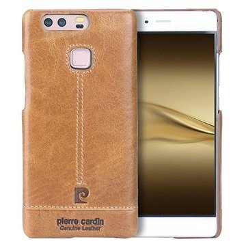 Huawei P9 Pierre Cardin Nahkapinnoitettu Kotelo Ruskea