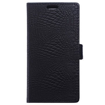 Huawei Y5II Krokotiili Lompakkokotelo Musta