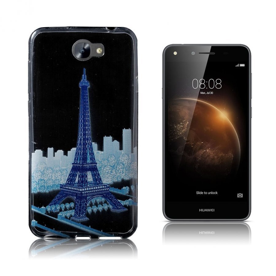 Huawei Y6ii Compact Joustava Kuvioitu Muovikuori Eiffel Torni